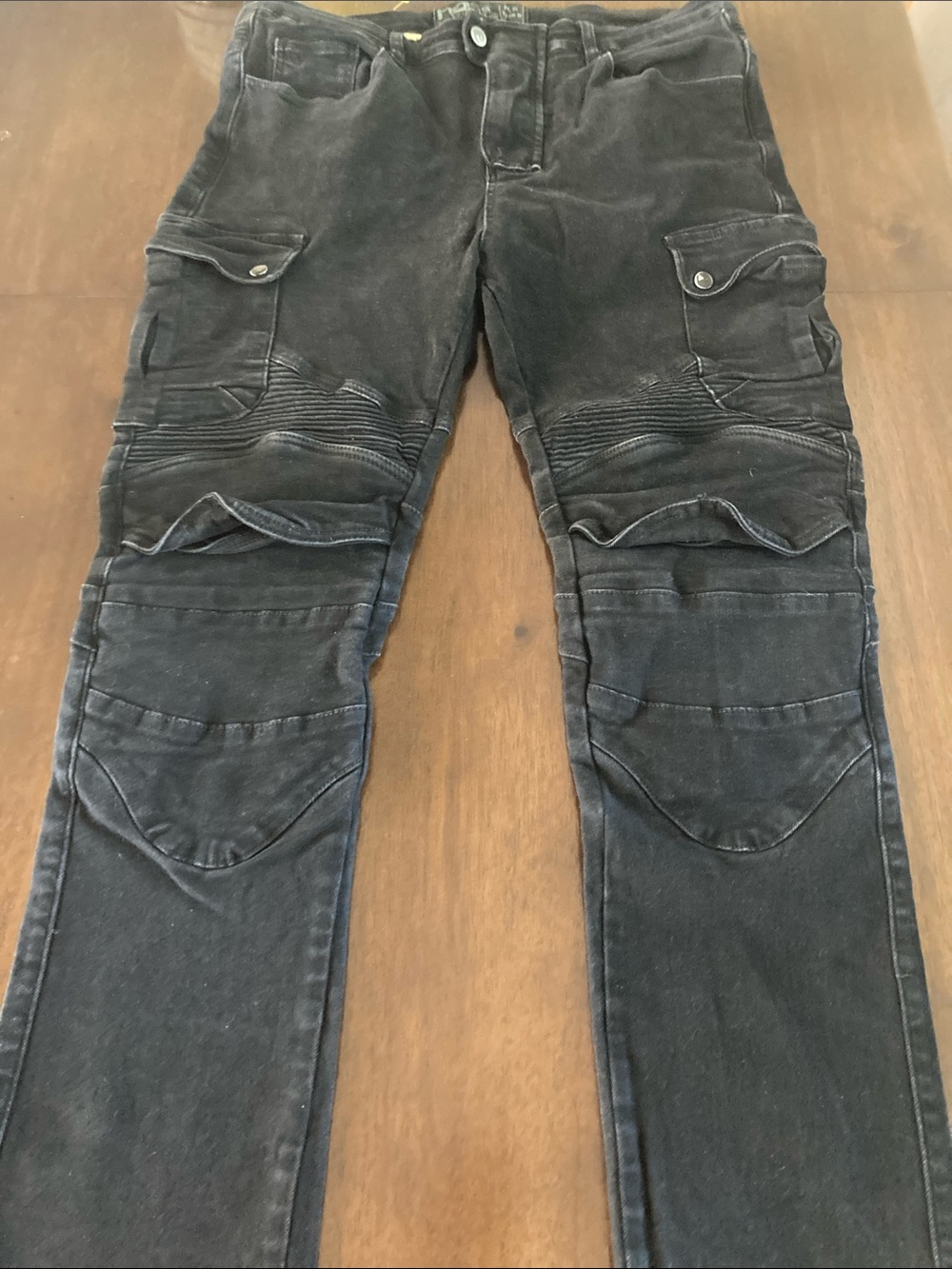 NBT Men's Black Utility Biker Cargo Pants